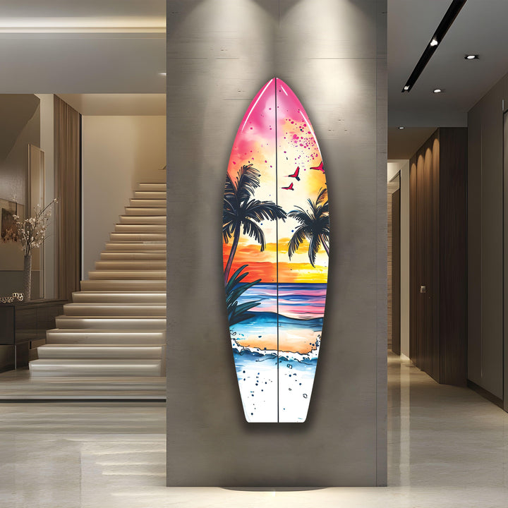 Vivid Colors Tropical Surfboard Wall Art