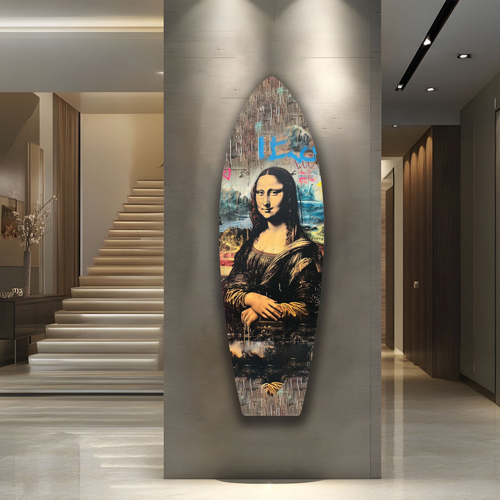 Mona Lisa Graffiti Surfboard Wall Art – Urban Street Pop Art Décor