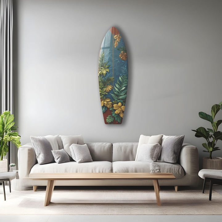 Botanical Leafs Surfboard Wall Art