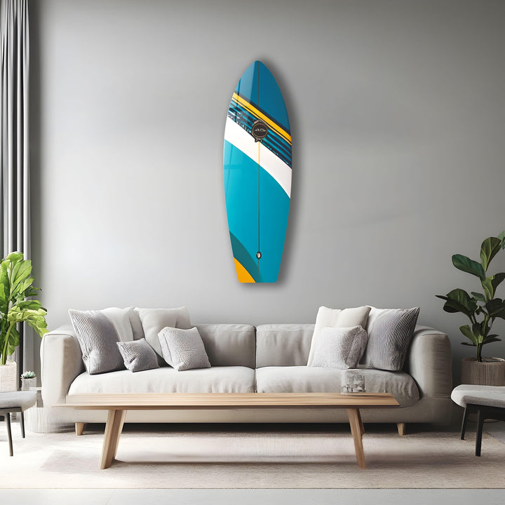 Blue Surfboard Wall Art