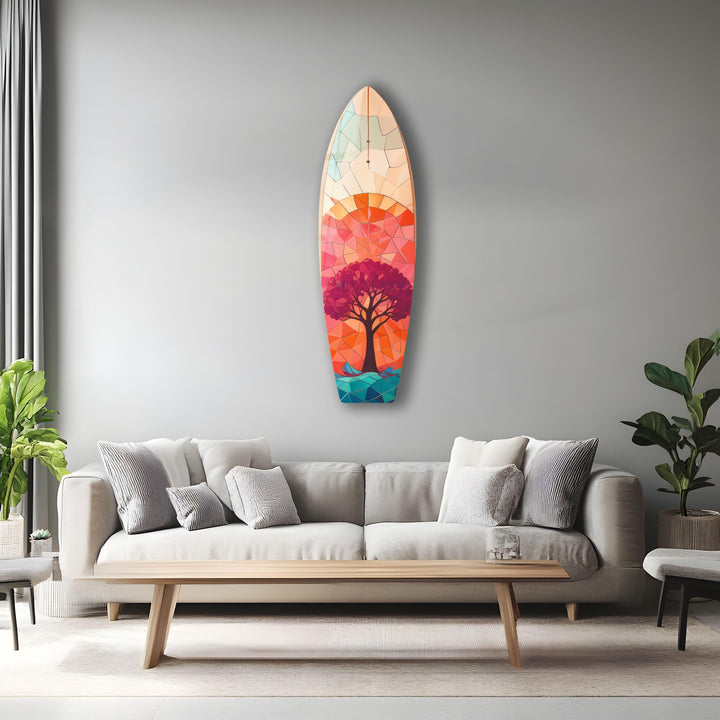 Mosaic Tree Surfboard Wall Art