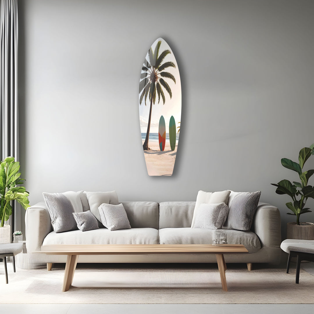 Surfs & Palm Trees Surfboard Wall Art