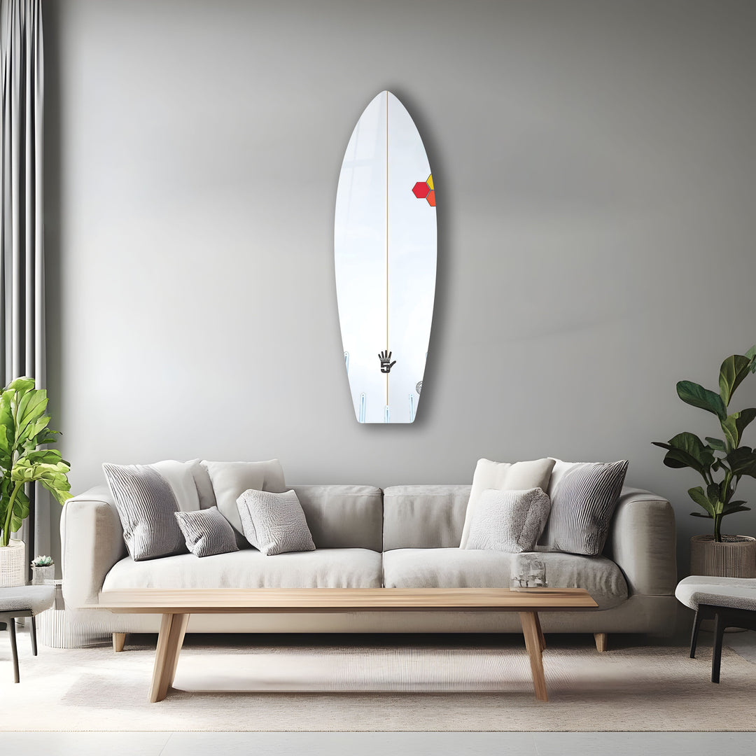 White Surfboard Wall Art