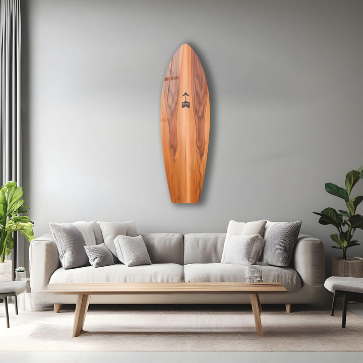 Brown Wooden Surfboard Wall Art