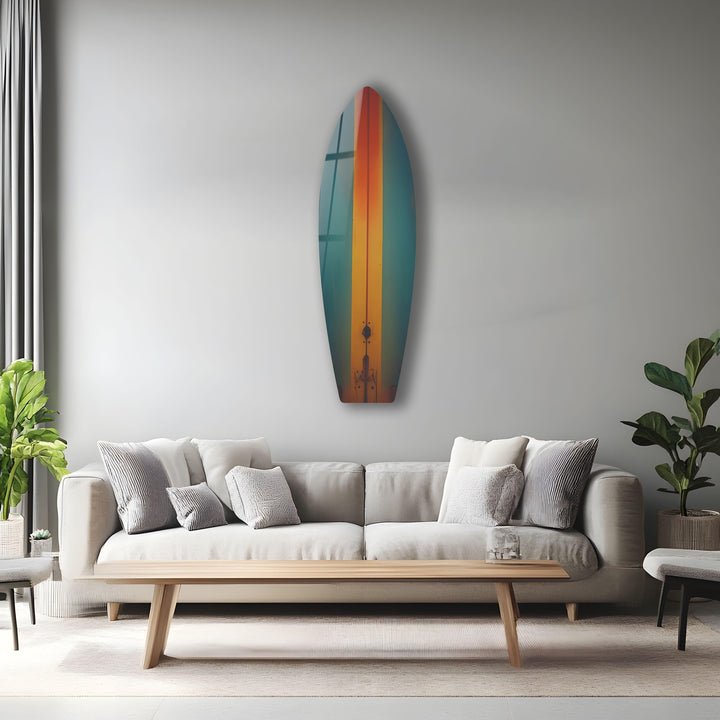 Brown & Green Surfboard Wall Art