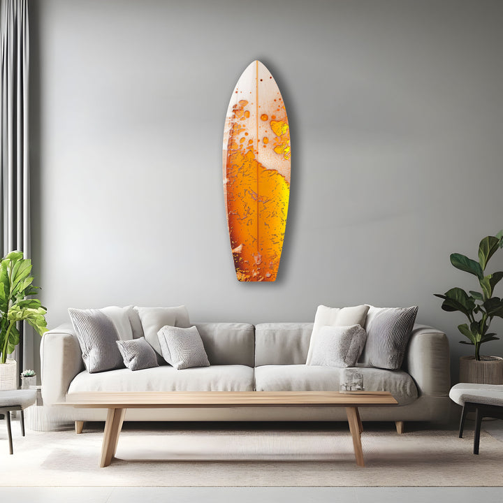 Orange Abstract Surfboard Wall Art