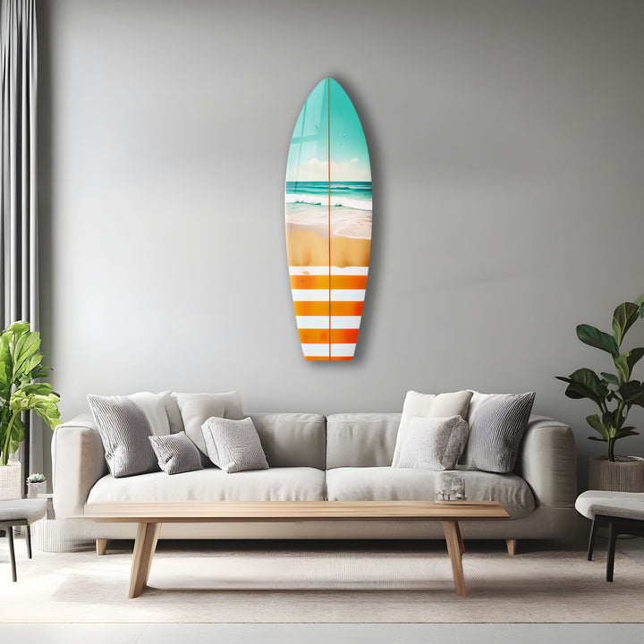 Vivid Ocean Waves Surfboard Wall Art