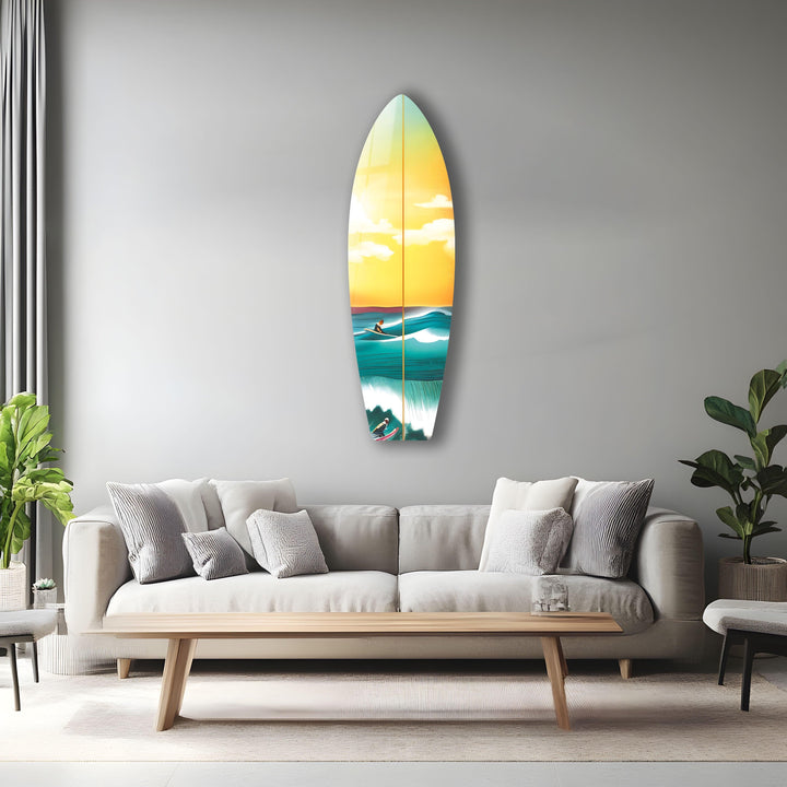 Sea Sunset Art Surfboard Wall Art