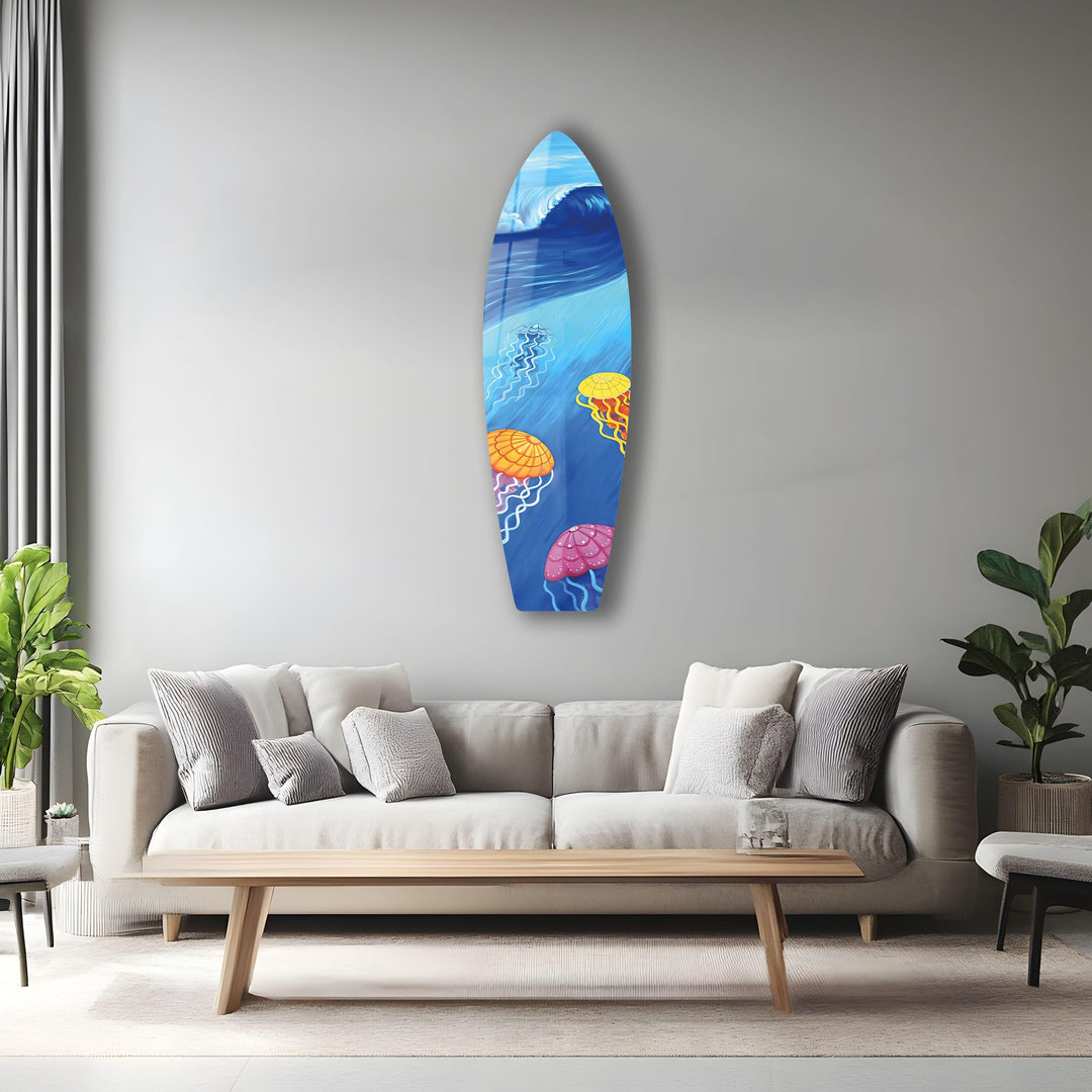 Jellyfishes Surfboard Wall Art