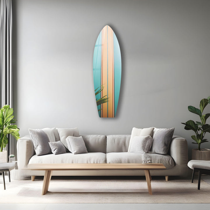 Beige and Brown Surfboard Wall Art