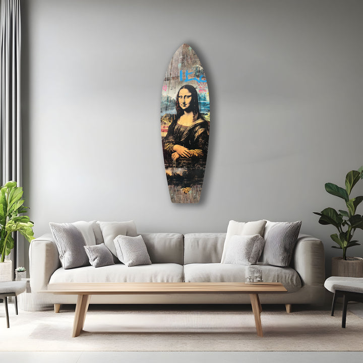 Mona Lisa Graffiti Surfboard Wall Art – Urban Street Pop Art Décor