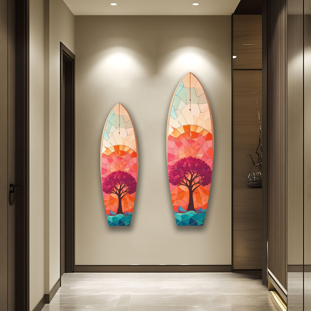 Mosaic Tree Surfboard Wall Art