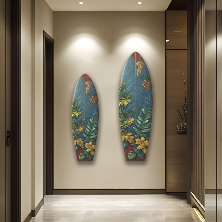 Botanical Leafs Surfboard Wall Art