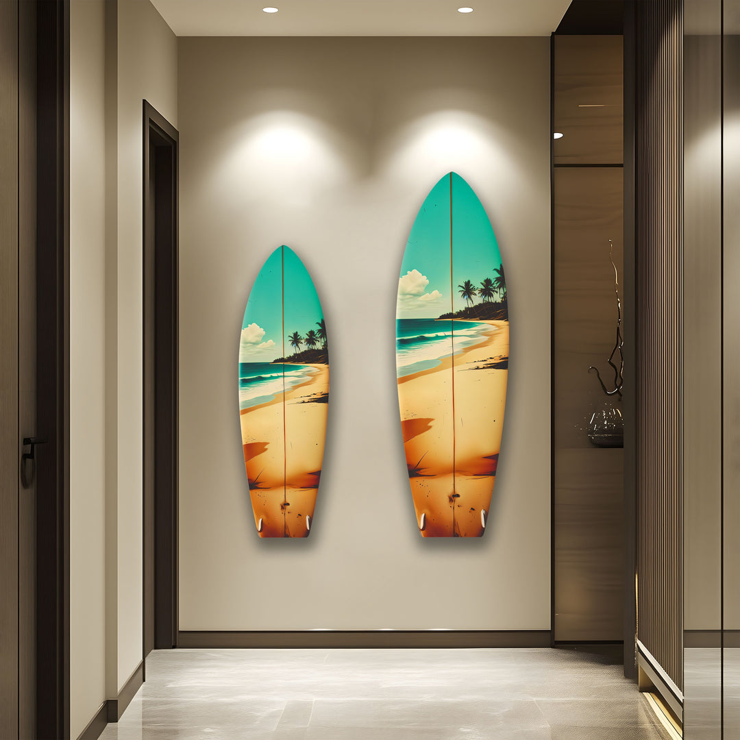 Tropic Beach Surfboard Wall Art