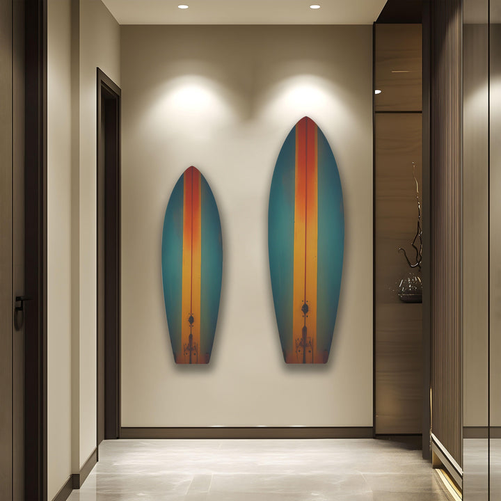 Brown & Green Surfboard Wall Art