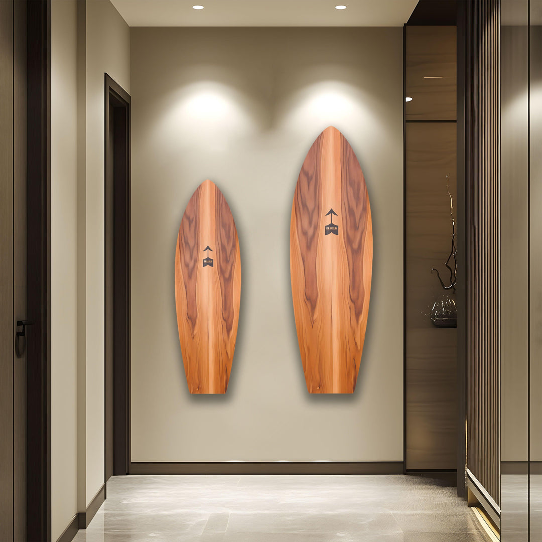 Brown Wooden Surfboard Wall Art