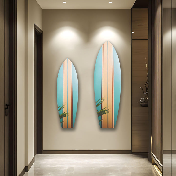 Beige and Brown Surfboard Wall Art