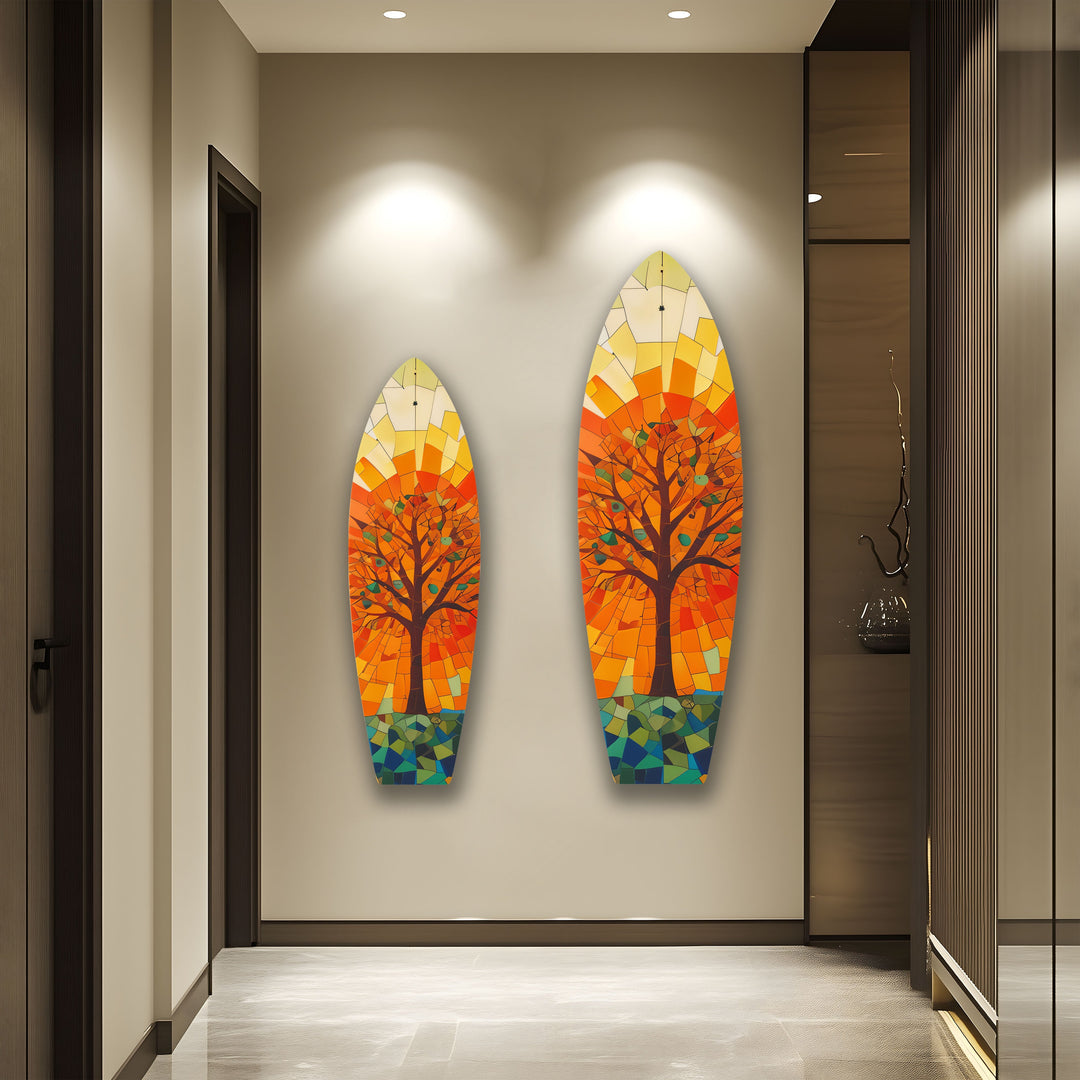 Stained Tree Surfboard Wall Art