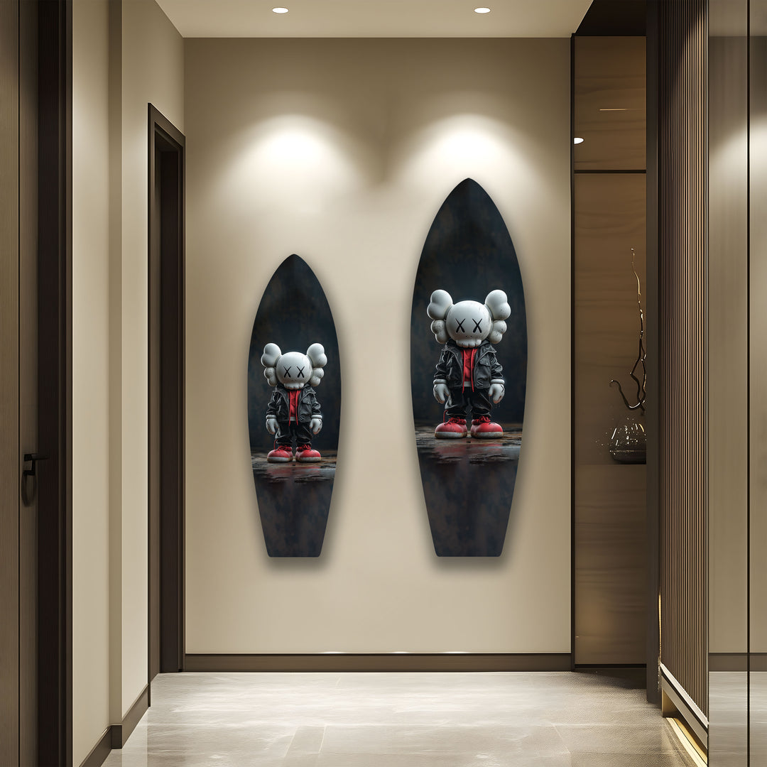 Kaws Inspired Surfboard Wall Art – Urban Street Art & Figurine Design