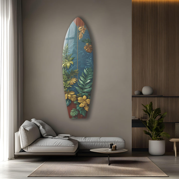 Botanical Leafs Surfboard Wall Art