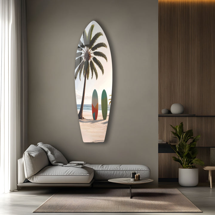 Surfs & Palm Trees Surfboard Wall Art