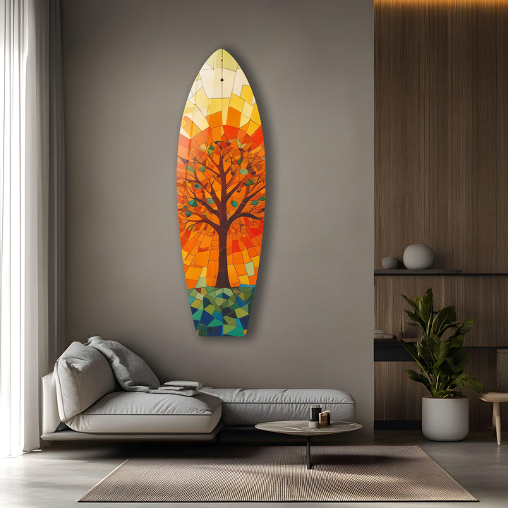 Stained Tree Surfboard Wall Art