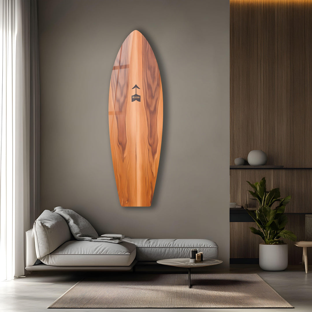 Brown Wooden Surfboard Wall Art