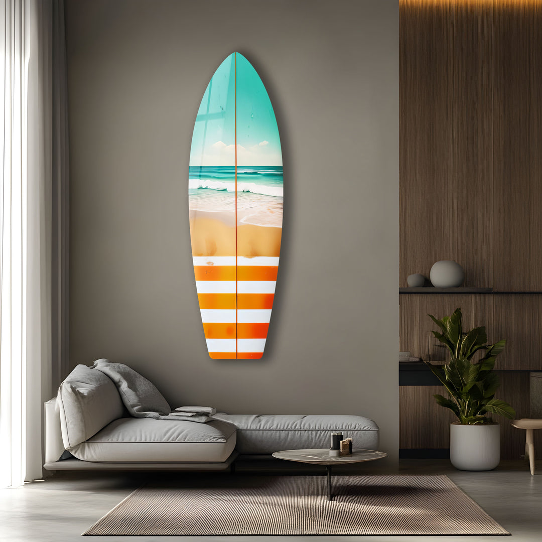 Vivid Ocean Waves Surfboard Wall Art