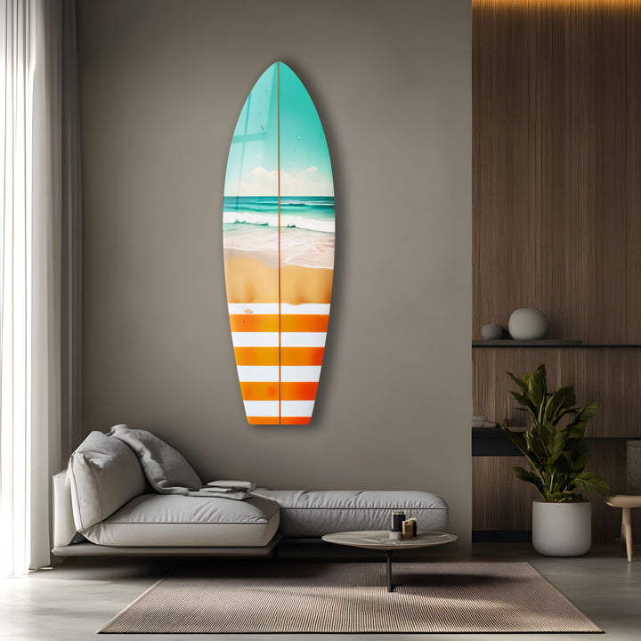 Vivid Ocean Waves Surfboard Wall Art