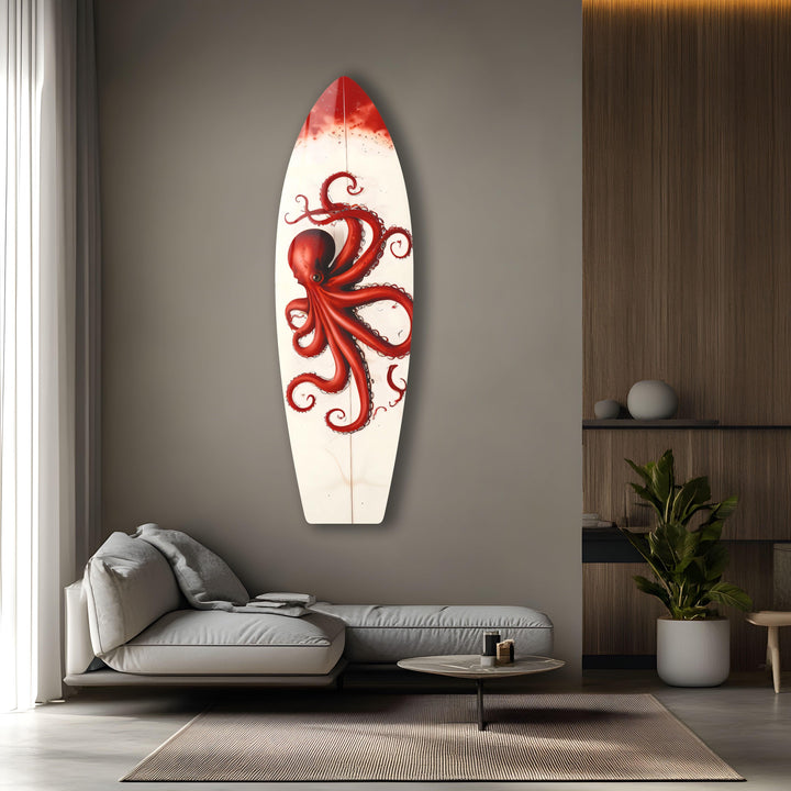 Octopus Surfboard Wall Art