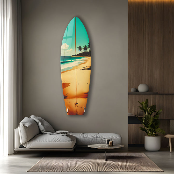 Tropic Beach Surfboard Wall Art