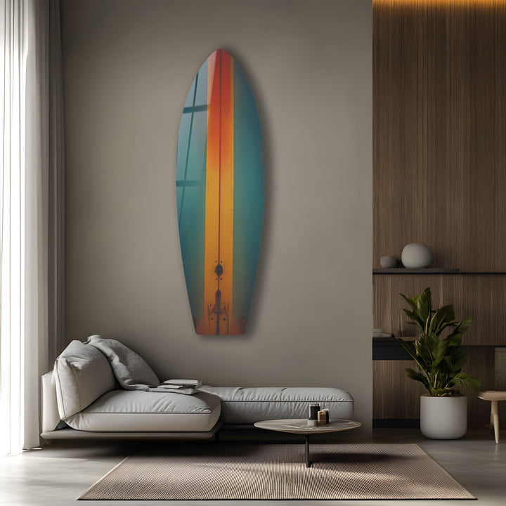 Brown & Green Surfboard Wall Art