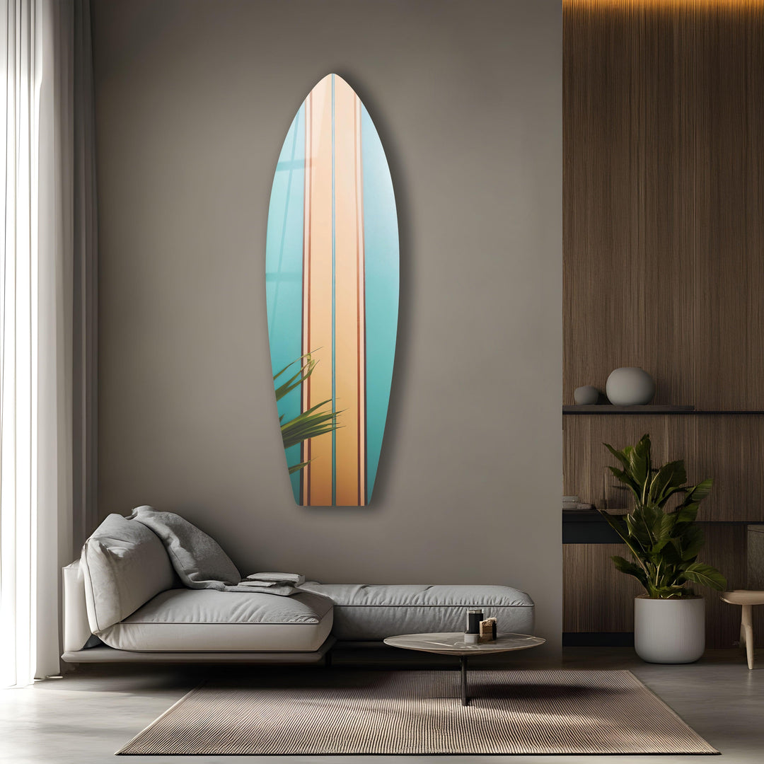 Beige and Brown Surfboard Wall Art