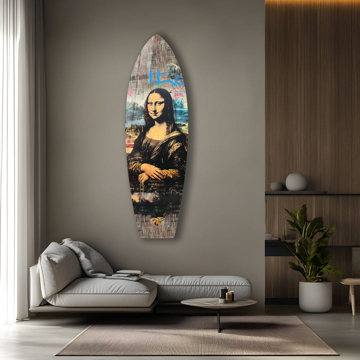 Mona Lisa Graffiti Surfboard Wall Art – Urban Street Pop Art Décor