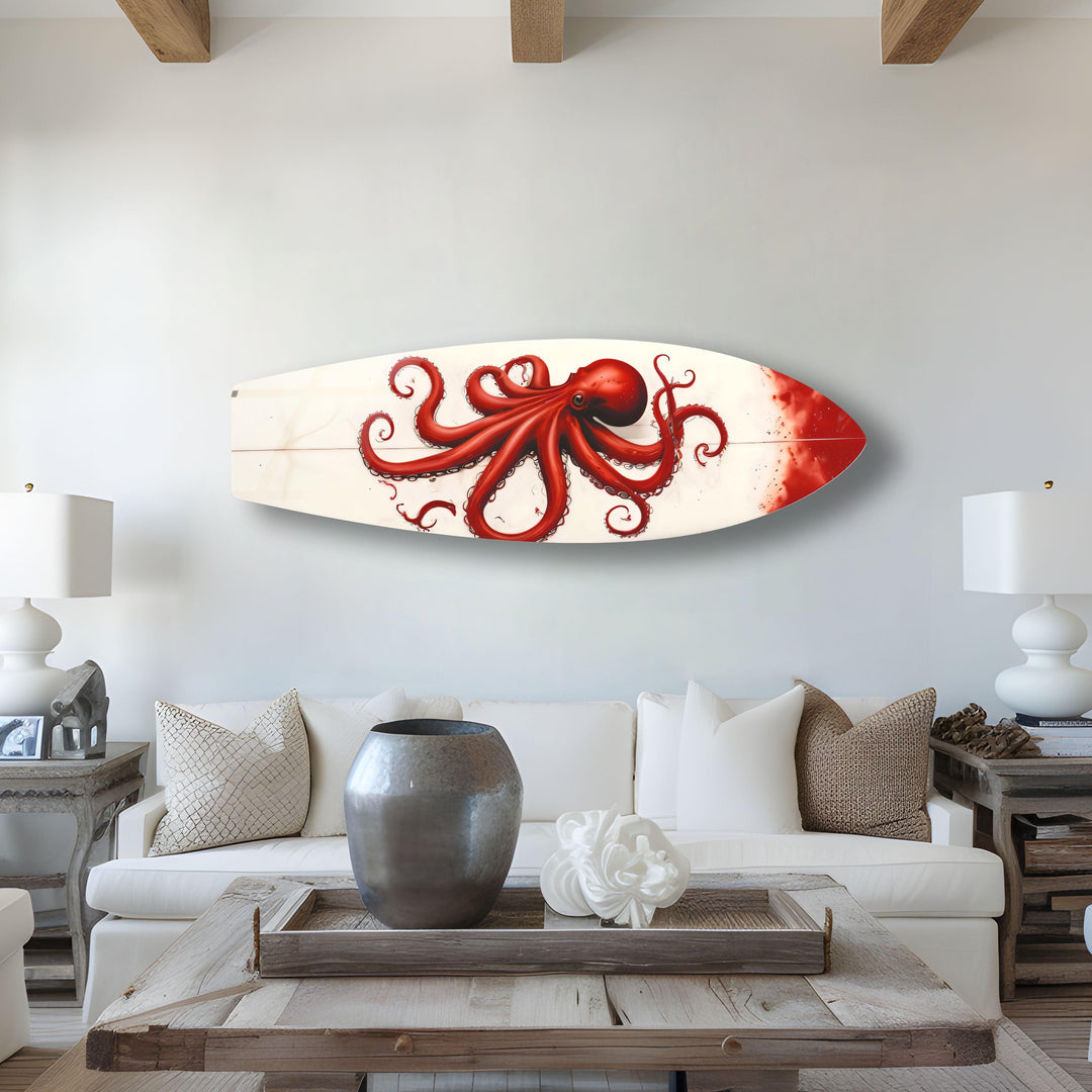 Octopus Surfboard Wall Art