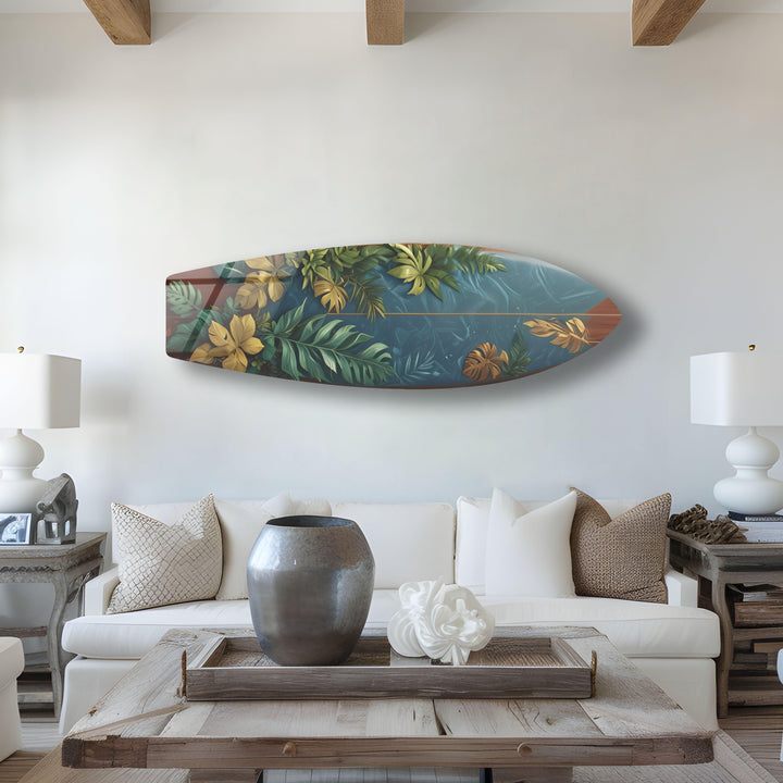 Botanical Leafs Surfboard Wall Art