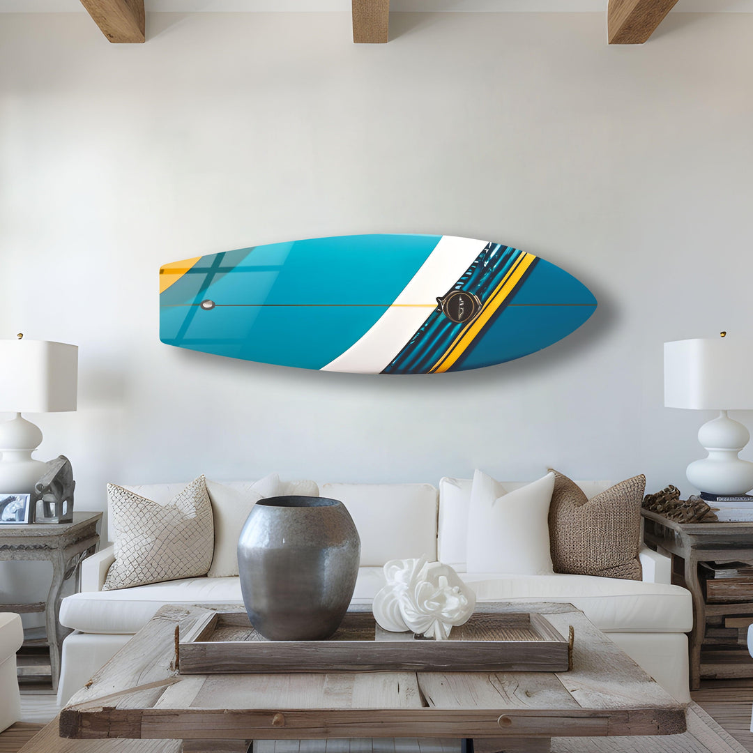 Blue Surfboard Wall Art