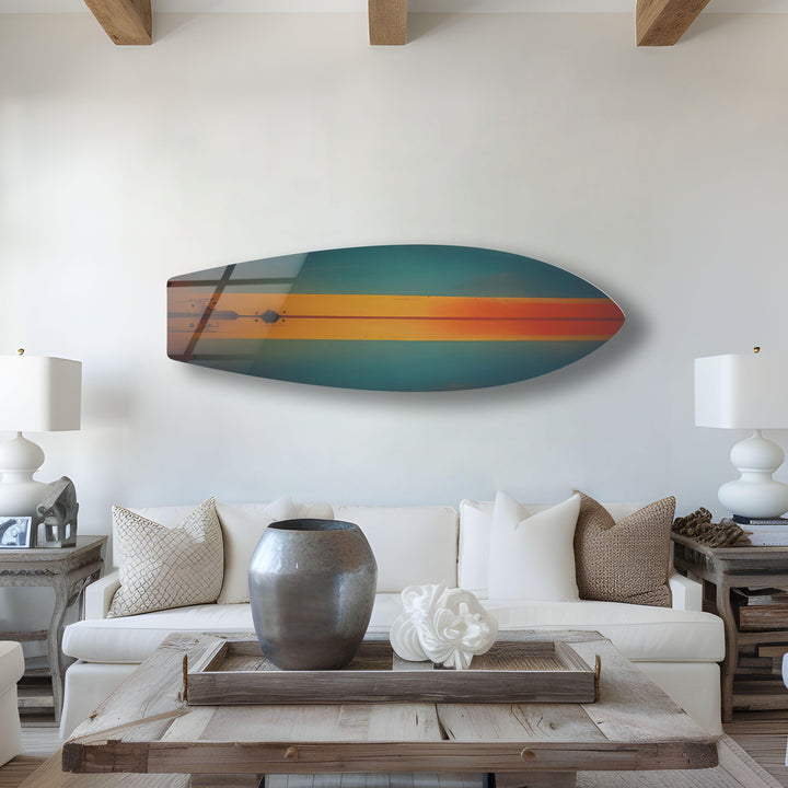 Brown & Green Surfboard Wall Art