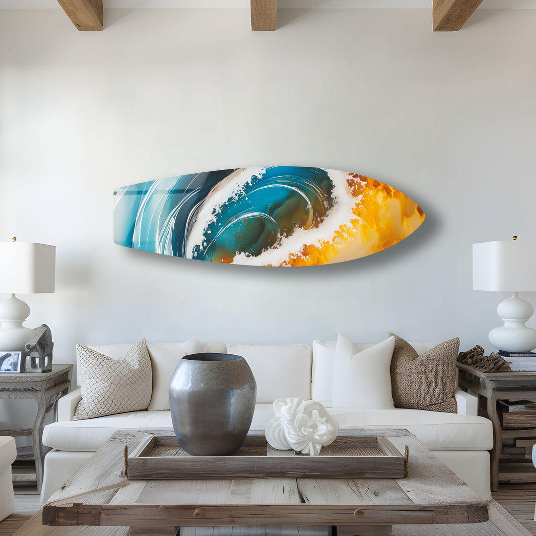 Big Ocean Waves Surfboard Wall Art