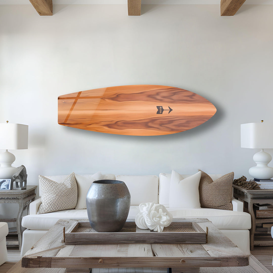 Brown Wooden Surfboard Wall Art