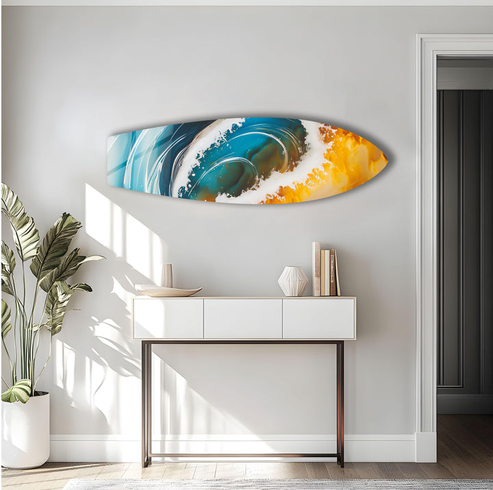 Big Ocean Waves Surfboard Wall Art