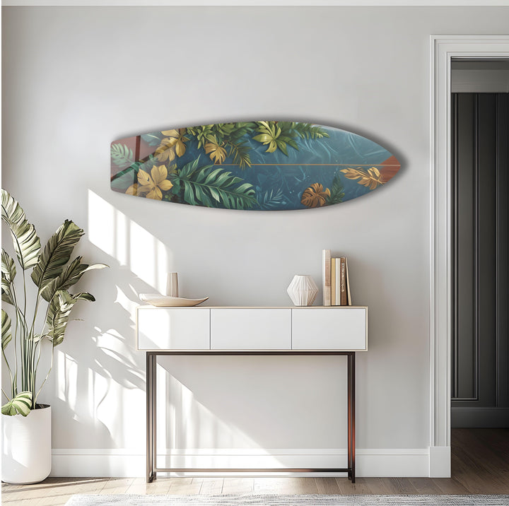 Botanical Leafs Surfboard Wall Art