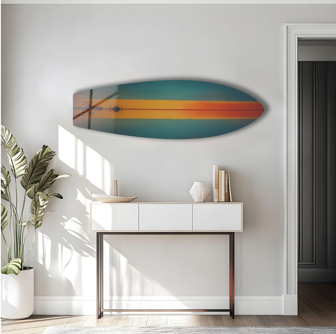 Brown & Green Surfboard Wall Art