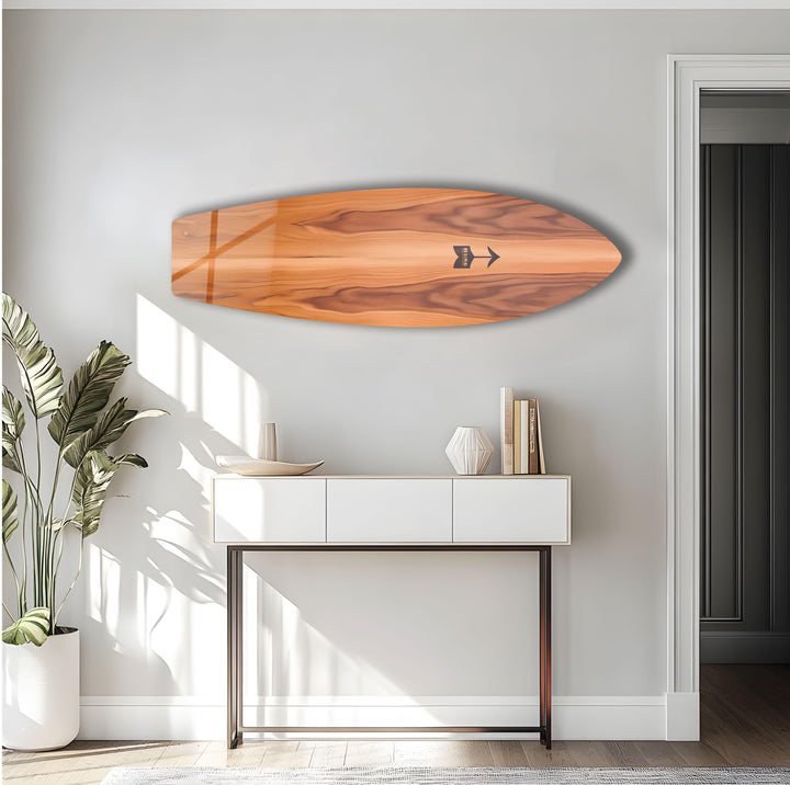 Brown Wooden Surfboard Wall Art