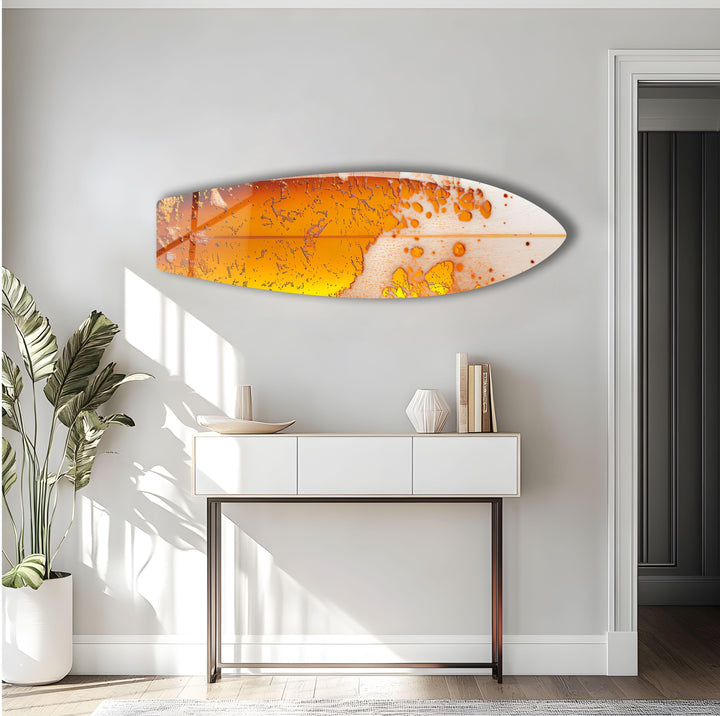 Orange Abstract Surfboard Wall Art