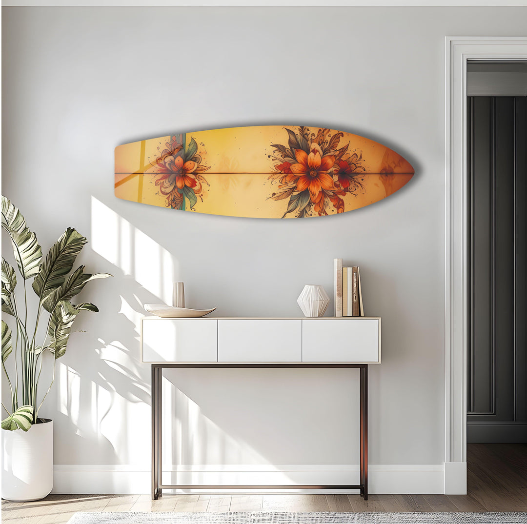 Vintage Botanical Surfboard Wall Art