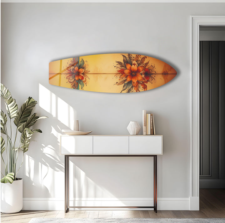 Vintage Botanical Surfboard Wall Art