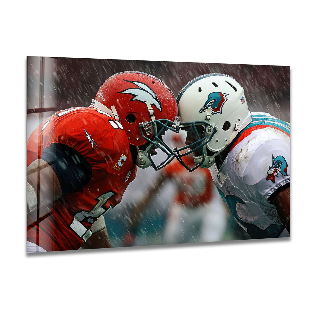 NFL Rainy Glass Wall Art custom glass pictures, glass art prints
