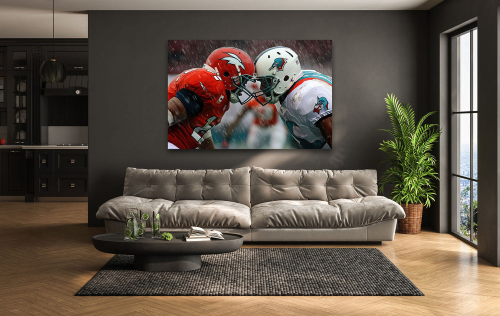 NFL Rainy Glass Wall Art photo print on glass, prints on glass wall art
