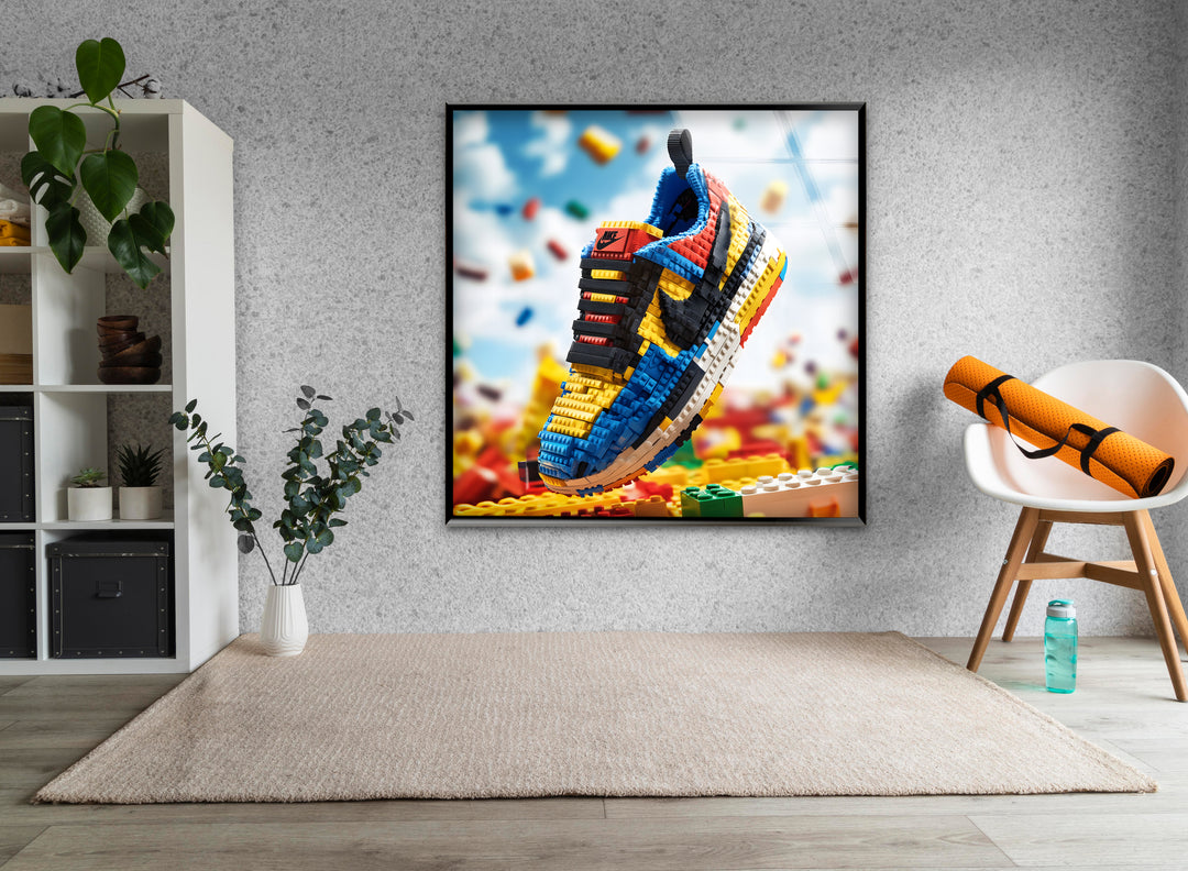 Nike Lego Shoes Glass Wall Art glass art painting, glass art for the Wall